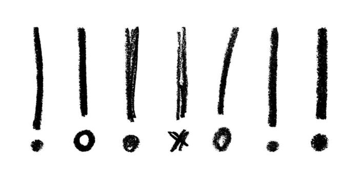 info error Set of hand drawn exclamation mark clipart Single element for design vector