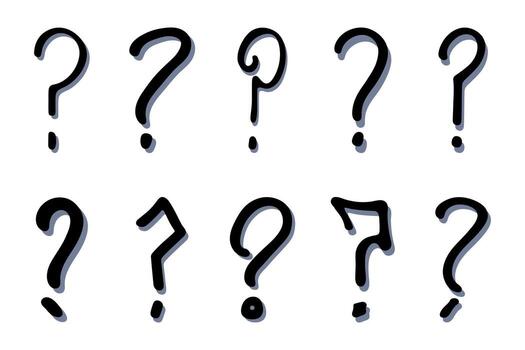 Set of hand drawn question mark clipart Single element for design info problem vector