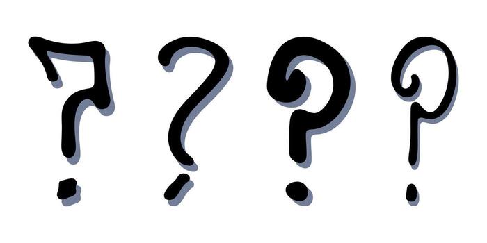 info error Set of hand drawn question mark clipart Single element for design vector