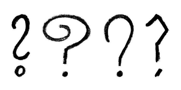 Set of hand drawn question mark clipart Single element for design info error vector