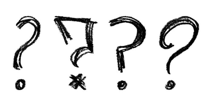 info alert Set of hand drawn question mark clipart Single element for design vector