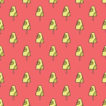 template new simple Seamless pattern with ice cream doodle for decorative print, wrapping paper, greeting cards, wallpaper and fabric vector