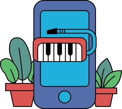 A phone with a keyboard on it vector