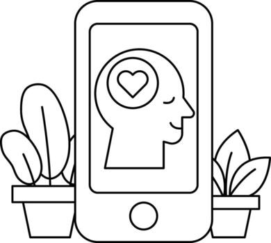 un teléfono con un corazón en eso y un sonriente cara vector