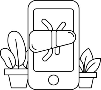 A cell phone with a bug on it vector