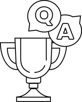 A trophy with a Q and A on it vector