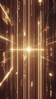 abstrato digital rede com brilhando linhas e binário código criando uma futurista ciberespaço túnel video