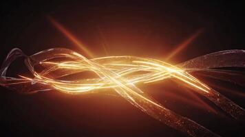 raggiante filoni di leggero tessitura e intersecano su un' buio sfondo la creazione di un' caldo effetto video