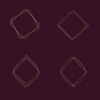 Set of gold frame. Golden thin frame set. Gold geometric borders style. Thin linear radiance rectangular shape collection. geometric, gold background vector