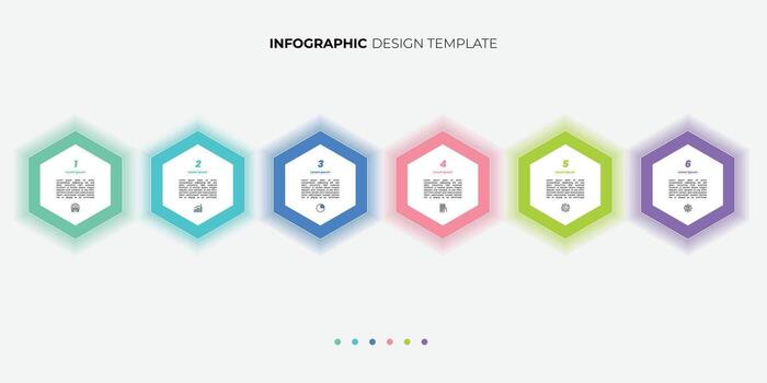hexágono cronograma creador infografía modelo. 6 6 paso cronograma viaje, calendario plano sencillo infografia diseño modelo negocio vector
