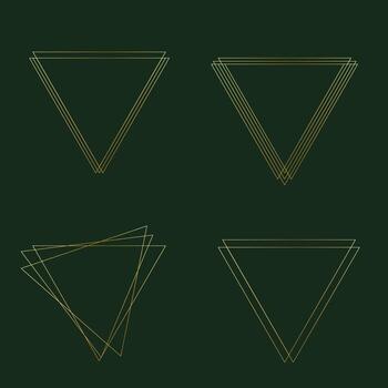 Set of gold frame. Golden thin frame set. Gold geometric borders style. Thin linear radiance rectangular shape collection. illustration vector