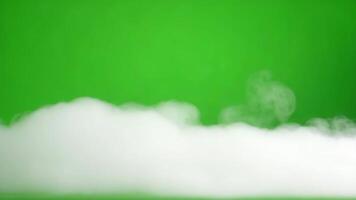 bianca Fumo effetto su un' verde schermo sfondo, ideale per visivo effetti, composizione, e la creazione di atmosferico elementi nel digitale media progetti, aggiungendo profondità e realismo video
