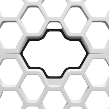 blanco hexagonal cuadrícula modelo con 3d efecto, geométrico resumen fondo, moderno mínimo diseño, futurista estructura, limpiar líneas, simetría, y negativo espacio crear calma y sofisticado png