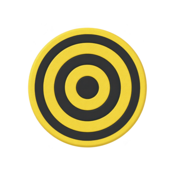 geel zwart doelwit circulaire in de roos patroon concentrisch ringen geïsoleerd Aan transparantie achtergrond symbool voor focus nauwkeurigheid en doel prestatie modern ontwerp gemakkelijk stijl png