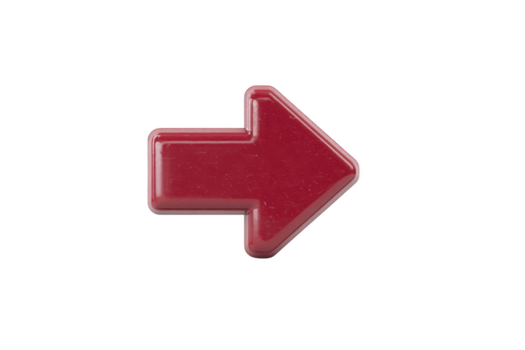 vermelho seta direção navegação lustroso plástico isolado certo símbolo ponteiro simples Projeto usava para orientação e instrução dentro vários contextos png