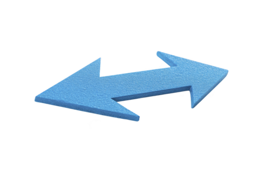 azul seta direção símbolo navegação placa isolado Duplo frente e verso ponteiro objeto gráfico azul seta símbolo com Duplo frente e verso direção isolado transparência fundo representando navegação png