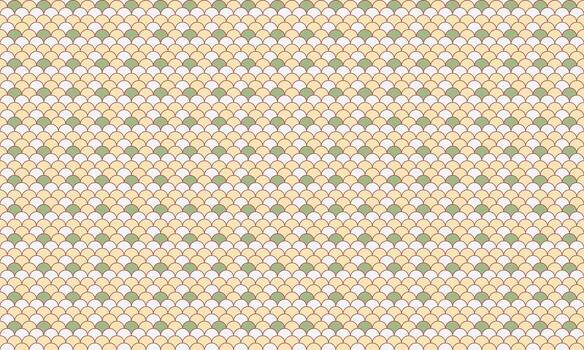 Elegant pastel geometric pattern. Seamless repeating design featuring overlapping scales in soft peach, cream, and sage green. Ideal for backgrounds, textiles, packaging, and website designs. vector