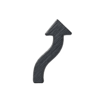 Curved arrow black isolated upward direction navigation symbol sign simple on transparent background representing movement or progress png