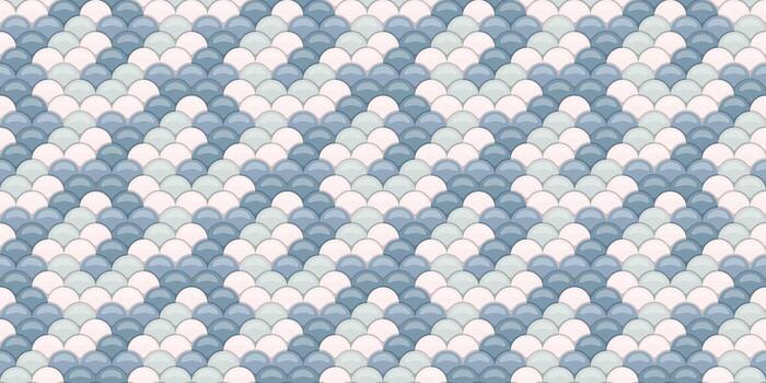 elegante sin costura modelo de superposición semicírculos en calmante azul y blanco matices Perfecto para sitio web antecedentes, textil diseños, o decorativo proyectos vector