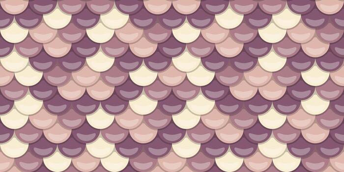 Elegant seamless pattern of overlapping scales in soft pastel purples and creams. Perfect for textile design, backgrounds, or website decoration. vector