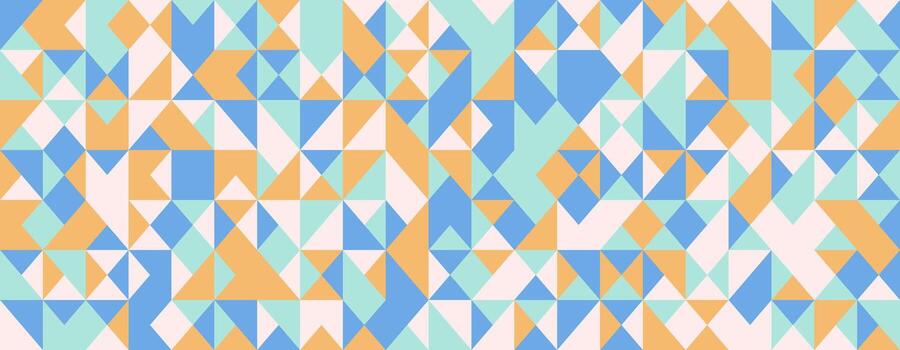 Abstract geometric pattern with pastel triangles and squares. Ideal for website backgrounds, textile designs, or modern branding. vector