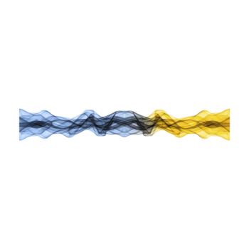 Abstract blue, black, and yellow wavy lines create dynamic horizontal border on transparent background, evoking sense of movement and modern energy for creative design projects png