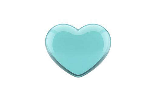 Blue heart glossy 3D isolated transparent love symbol shiny smooth modern cheerful minimal design digital art happiness romance clean simple decorative cute joyful positive png