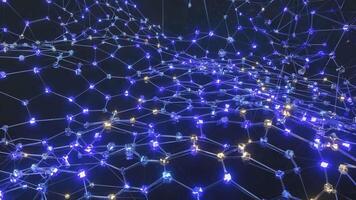 astratto Rete sfondo con raggiante nodi e linee, la creazione di un' futuristico e tecnologico tatto, Perfetto per scienza, tecnologia, o dati visualizzazione progetti con un' moderno estetico video