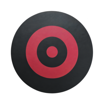 Red and black circular target with concentric rings, symbolizing focus and precision, isolated on transparent background, suitable for archery, dartboard, or goal concept design png