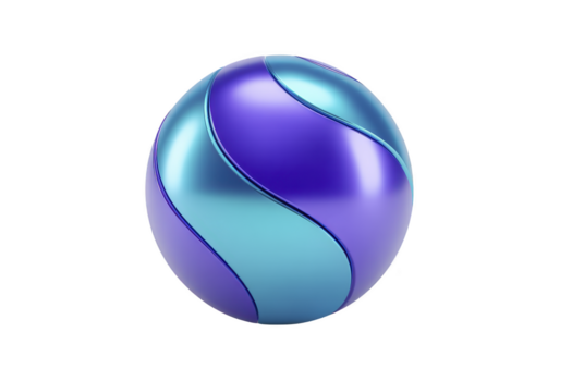 lucido blu e viola sfera con metallico finire astratto design liscio superficie moderno stile 3d interpretazione futuristico vivace creativo isolato su trasparenza sfondo png