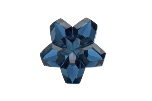 azul geométrico cristal con agudo facetas, simétrico resumen forma, moderno diseño, reflexivo superficie, aislado en transparente fondo, futurista y elegante estilo png