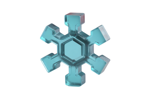 transparent blå snöflinga med geometrisk form isig textur och glansig yta symboliserar vinter- kall och frysta väder isolerat på genomskinlighet bakgrund frammanande Häftigt och uppfriskande känsla png