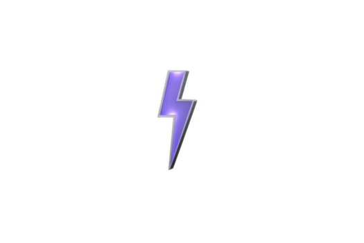 relâmpago parafuso roxa ícone isolado transparente fundo elétrico energia símbolo poder gráfico moderno simples Projeto digital afiado vibrante mínimo forma abstrato eletricidade lustroso brilhante png