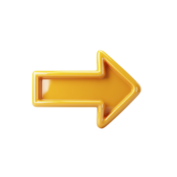 gul pil 3d ikon glansig stil rätt riktning isolerat på genomskinlighet bakgrund navigering symbol modern design digital grafisk glad djärv Färg png