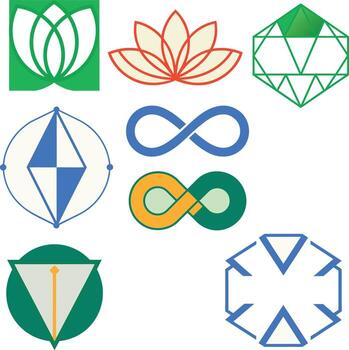 Dynamic Collection Of Abstract Logos And Geometric Symbols For Branding And Identity Design vector