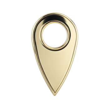 gyllene plats stift ikon metallisk Karta markör symbol isolerat på transparent bakgrund modern navigering element elegant och skinande lämplig för resa företag eller teknologi begrepp png