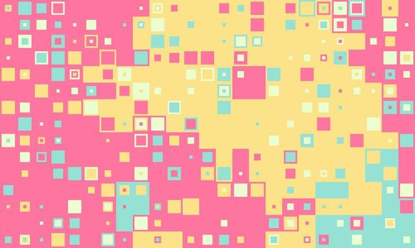 Abstract pastel square mosaic pattern. Perfect for modern design, websites, presentations, and playful backgrounds. Evokes feelings of joy, energy, and digital art. vector
