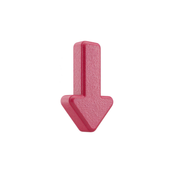 vermelho seta 3d isolado para baixo texturizado símbolo direção navegação gráfico ícone simples negrito Projeto ponteiro objeto plástico placa moderno mínimo vibrante conceito forma ilustração elemento atenção png