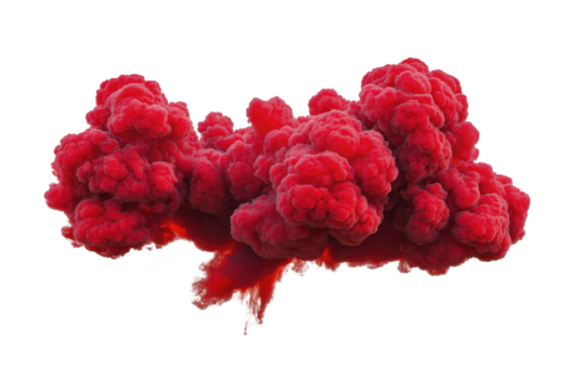 rosso Fumo nube, isolato su trasparente sfondo, con drammatico, soffice, e denso struttura, Perfetto per creativo disegno, energico e dinamico visivo effetto png