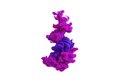 beschwingt Magenta und lila Tinte wirbelnd Unterwasser, Erstellen abstrakt Wolke Formen mit glatt, fließend Bewegung und dynamisch Kontrast auf transparent Hintergrund png