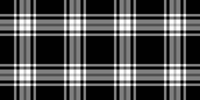 Classic monochrome tartan pattern. Seamless fabric design with intersecting stripes. Ideal for backgrounds, textiles, and stylish print projects. vector