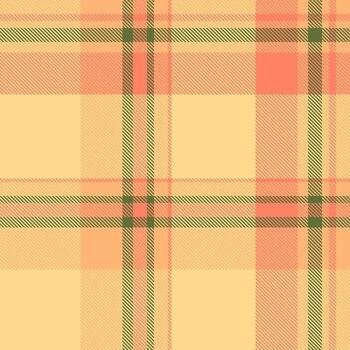 Warm, inviting plaid pattern in peach, green, and beige. Classic textile design ideal for backgrounds, apparel, or creating a cozy, rustic feel. vector