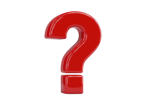 rot Frage Kennzeichen Symbol glänzend Fertig isoliert auf transparent Hintergrund 3d Rendern symbolisieren Neugierde Anfrage Unsicherheit und Unterstützung geeignet zum lehrreich oder Hilfe verbunden Konzepte png