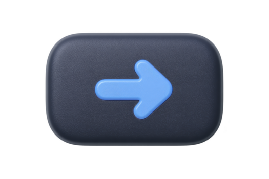 azul flecha Derecha dirección rectangular botón 3d icono transparencia antecedentes navegación usuario interfaz digital moderno mínimo símbolo png