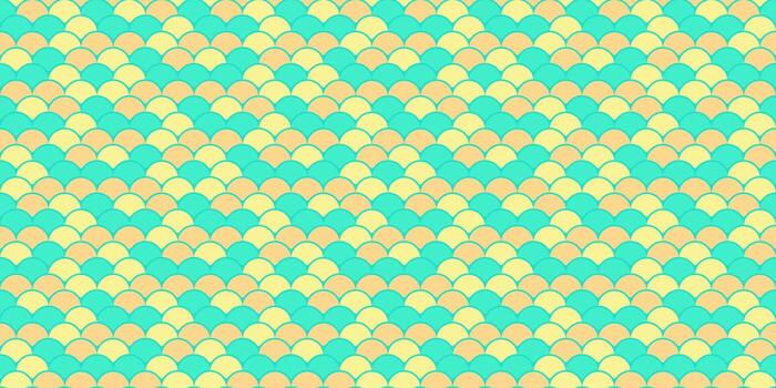 vibrante pastel verde azulado y amarillo superposición escamas modelo. Perfecto para textil diseño, sitio web antecedentes, o juguetón marca. vector