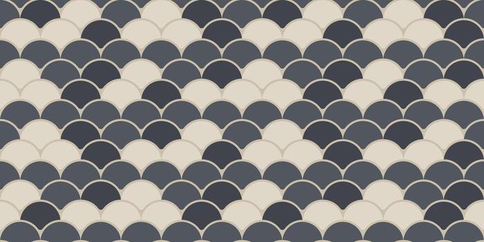 elegante sin costura modelo de superposición semicírculos en calmante gris y beige tonos Perfecto para sitio web antecedentes, textil diseño, o moderno Arte huellas dactilares. vector