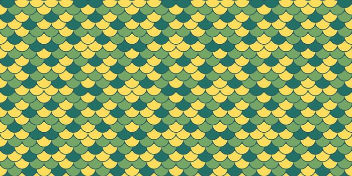 Vibrant yellow and teal fish scale pattern. Perfect for backgrounds, textiles, or website design. This seamless texture evokes nature, scales, and a sense of flow. vector