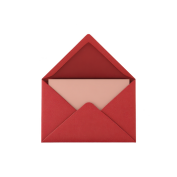 rosso Busta Aperto con vuoto carta dentro isolato su trasparenza sfondo semplice e elegante adatto per invito saluto o annuncio veicolare caldo e invitante sensazione png