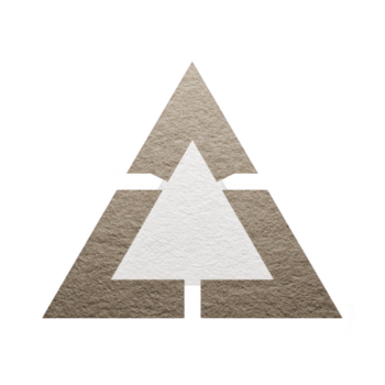 Geometric triangle design textured paper cutout modern abstract art neutral brown and white color minimal style creative calm isolated on transparency background png