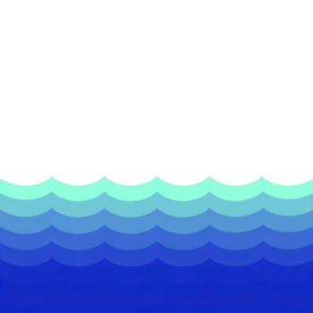 ola modelo azul degradado resumen agua en capas Oceano mínimo diseño calma tranquilo antecedentes digital Arte moderno estilo. suave curvas y frio tonos evocar pacífico y relajante atmósfera png